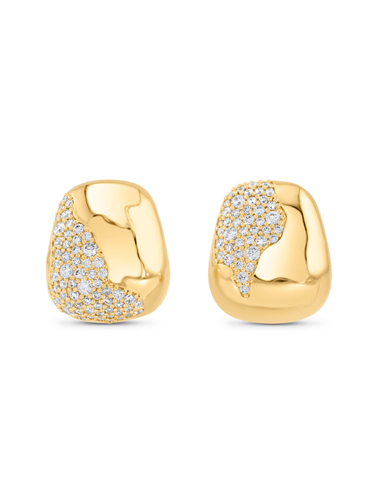 CRATER PAVÉ STATEMENT STUDS IN GOLD