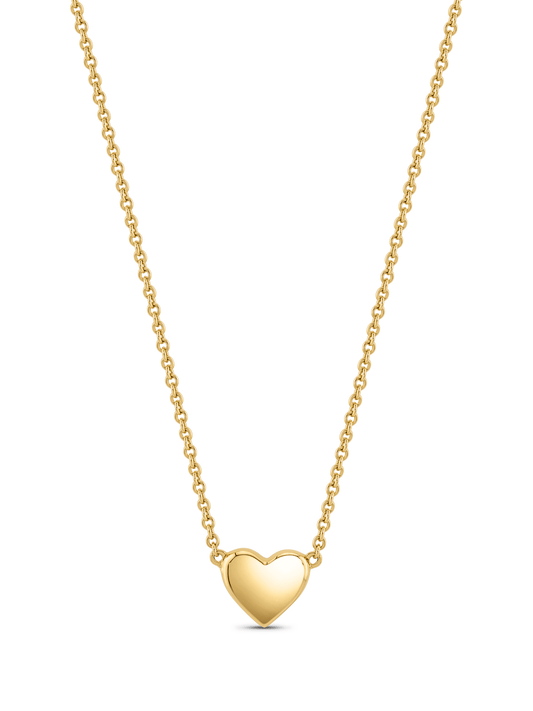 Mini Hearts Puff Pendant Necklace In Gold