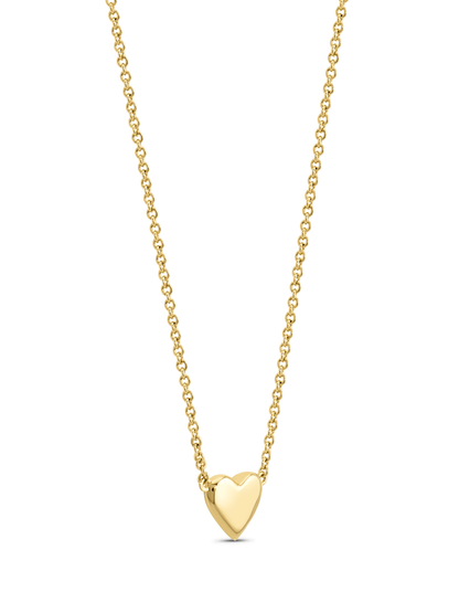 Mini Hearts Puff Pendant Necklace In Gold