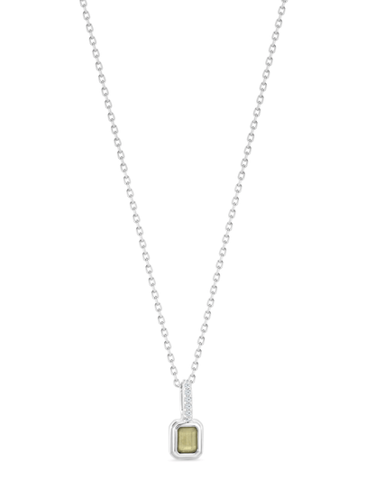 Peridot August Birthstone Pendant Necklace In Silver