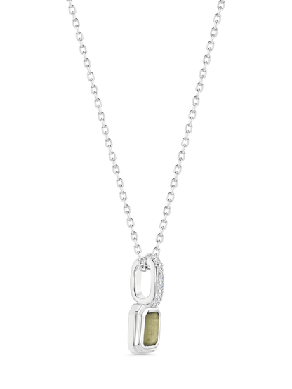 Peridot August Birthstone Pendant Necklace In Silver