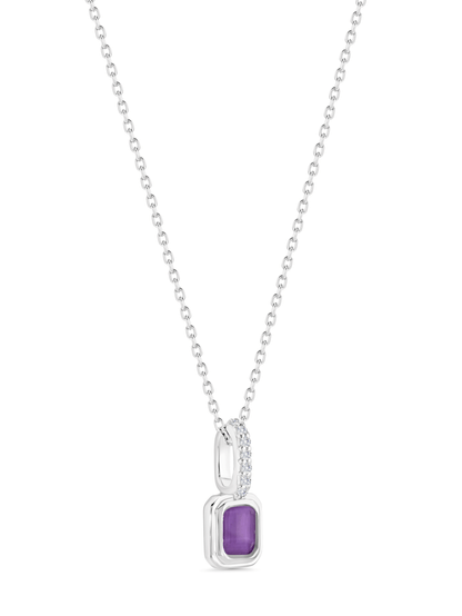 Amethyst February Birthstone Pendant Necklace In Silver