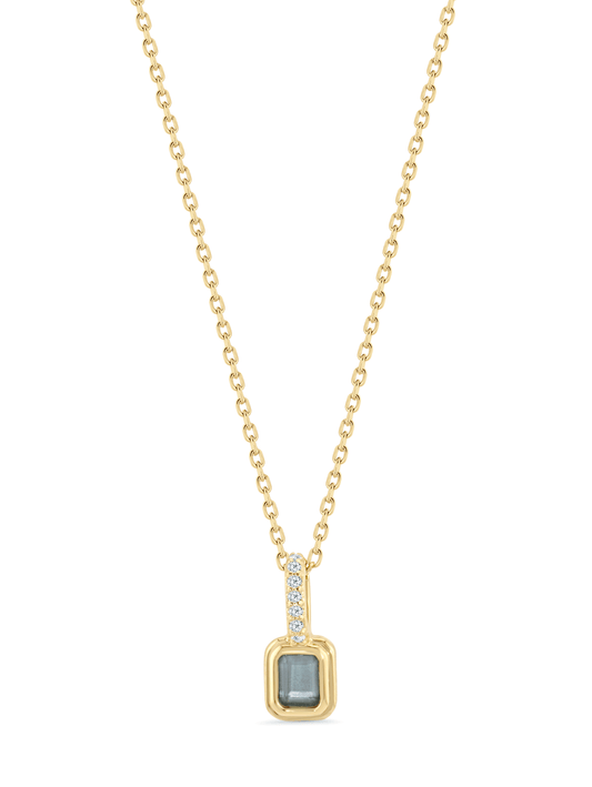 Blue Topaz December Birthstone Pendant Necklace In Gold