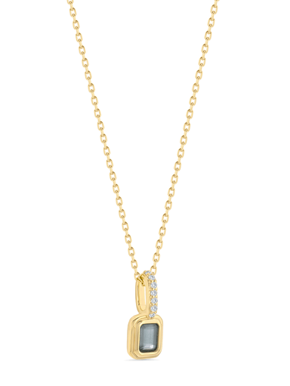 Blue Topaz December Birthstone Pendant Necklace In Gold