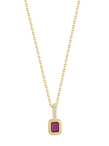 Ruby July Birthstone Pendant Necklace In Gold