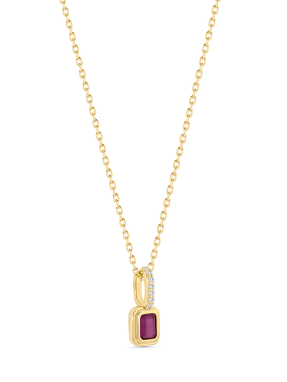 Ruby July Birthstone Pendant Necklace In Gold