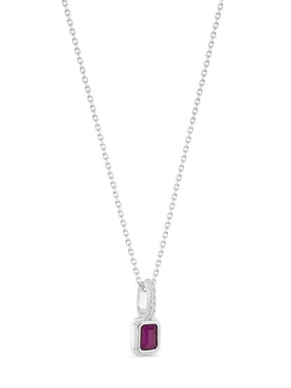 Ruby July Birthstone Pendant Necklace In Silver