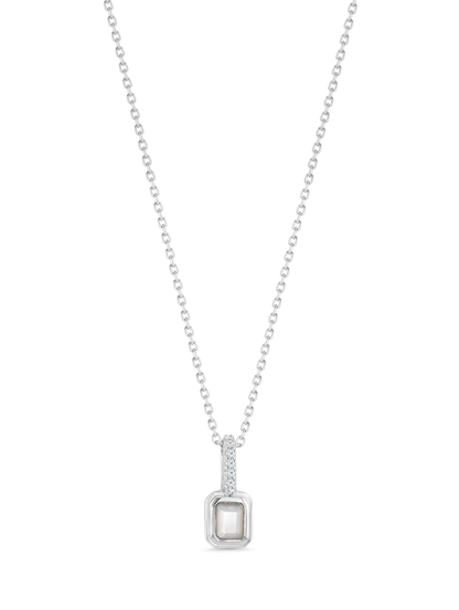 Mother-Of-Pearl June Birthstone Pendant Necklace In Silver