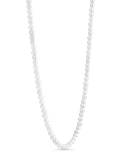 Celestial Seed Pearl Beaded Necklace In Silver
