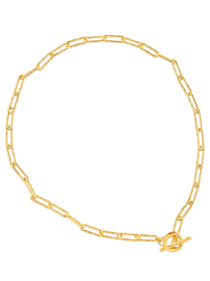 Aurum Textured T-Bar Chain Necklace