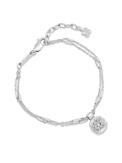 Amulet Evil Eye Charm Coin Bracelet In Silver