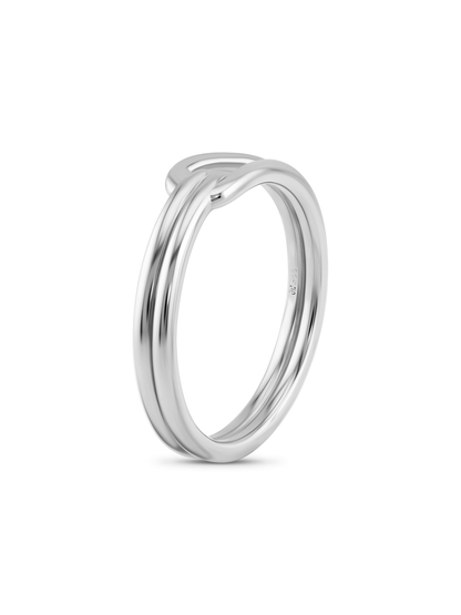Loop Lined Stacking Ring In Silver