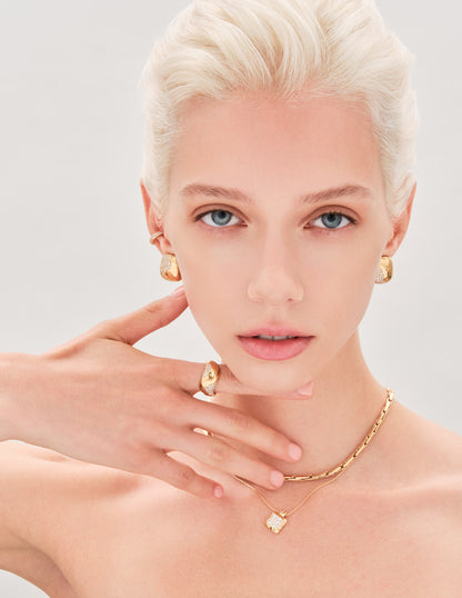Crater Micro Pavé Ring In Gold