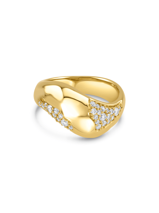 Crater Micro Pavé Ring In Gold