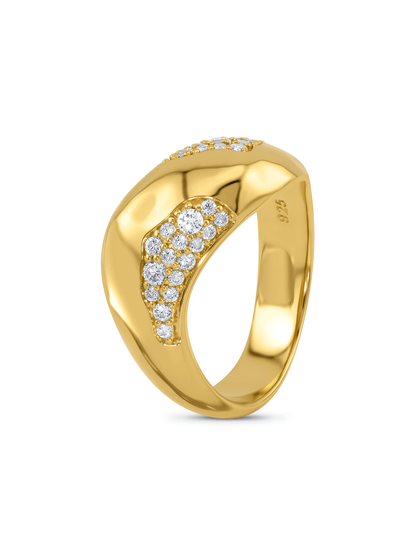 Crater Micro Pavé Ring In Gold