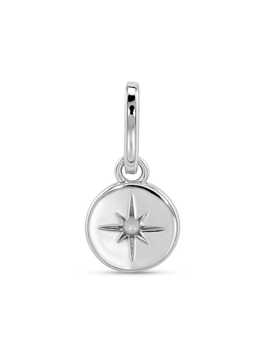 THREAD-ON JUNE BIRTHSTONE MOTHER-OF-PEARL CHARM IN SILVER