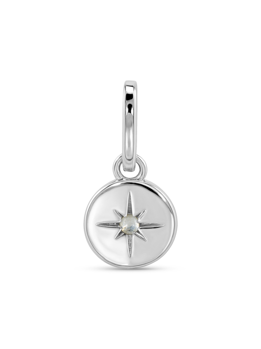 THREAD-ON MARCH BIRTHSTONE AQUAMARINE CHARM IN SILVER