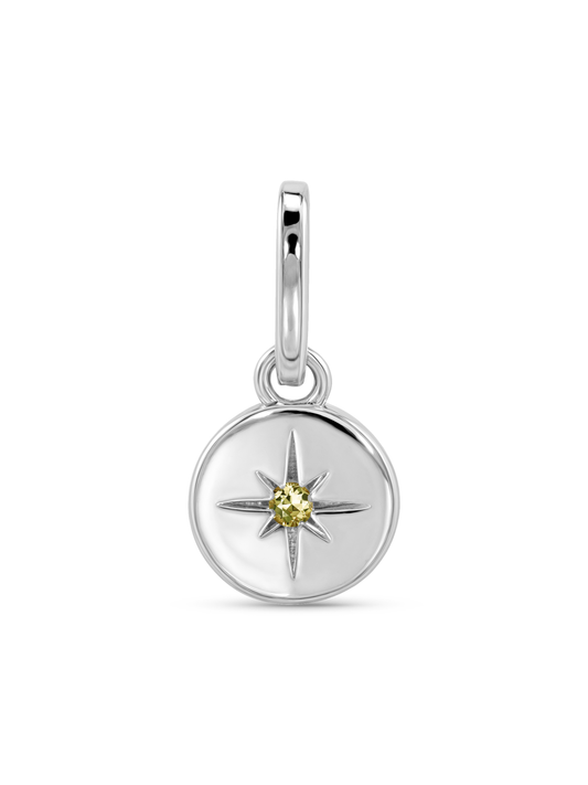 THREAD-ON NOVEMBER BIRTHSTONE CITRINE CHARM IN SILVER