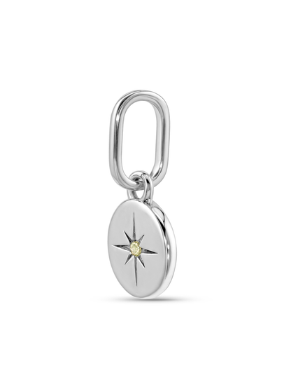 Thread-On November Birthstone Citrine Charm In Silver