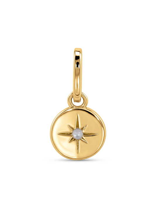 THREAD-ON JUNE BIRTHSTONE MOTHER-OF-PEARL CHARM IN GOLD
