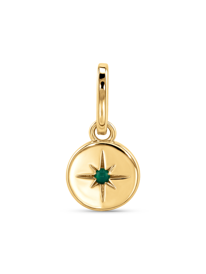 Thread-On May Green Agate Birthstone Charm In Gold