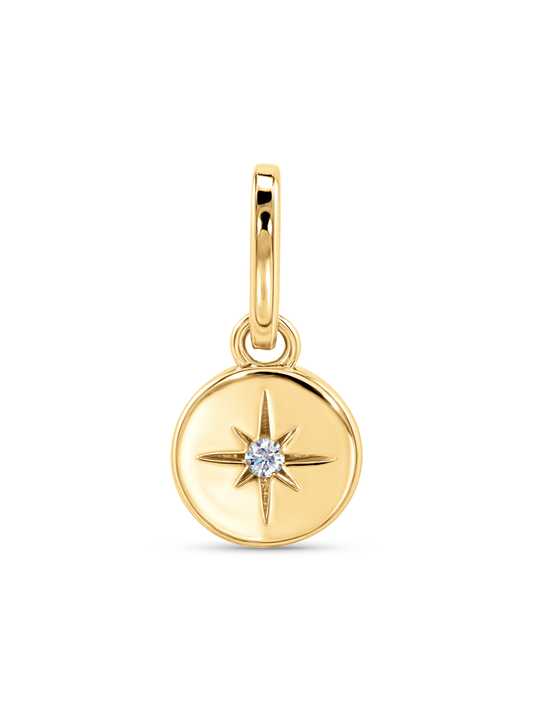 THREAD-ON APRIL BIRTHSTONE WHITE TOPAZ CHARM IN GOLD