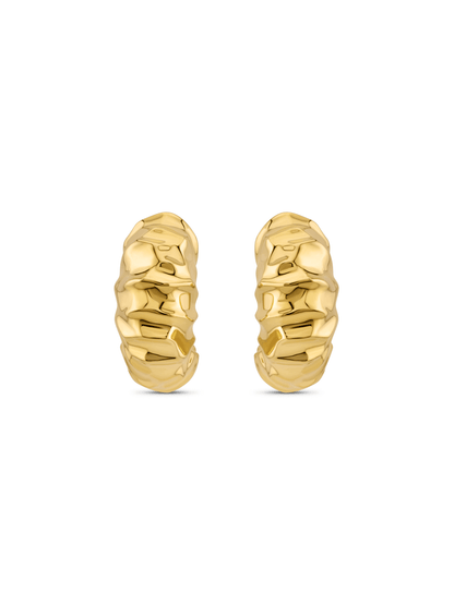 Icons Textured Hoops In Gold