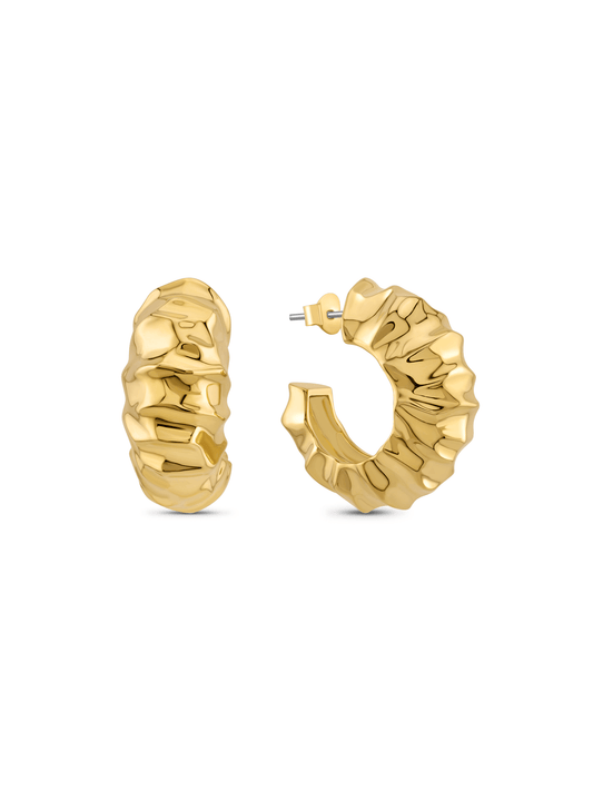 ICONS TEXTURED HOOPS IN GOLD