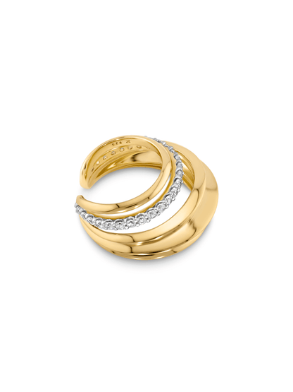 Triple Split Pavé Ear Cuff In Gold