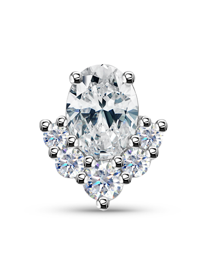 14K Gold & Lab-Grown Diamond Teardrop Piercing Stud