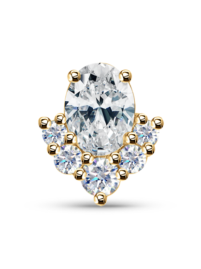 14K Gold & Lab-Grown Diamond Teardrop Piercing Stud