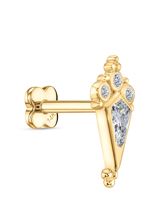 14K Gold & Lab-Grown Diamond Kite Piercing Stud