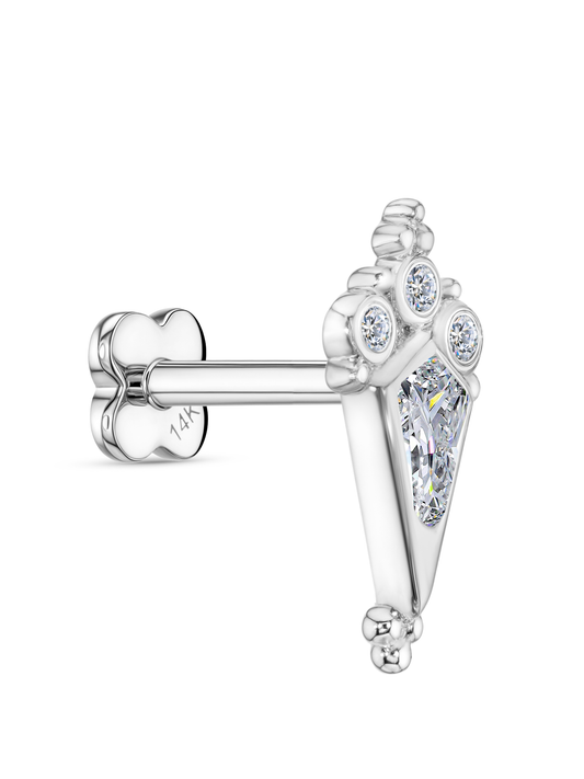 14K Gold & Lab-Grown Diamond Kite Piercing Stud