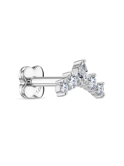 14K Gold & Lab-Grown Diamond Graduated Piercing Stud