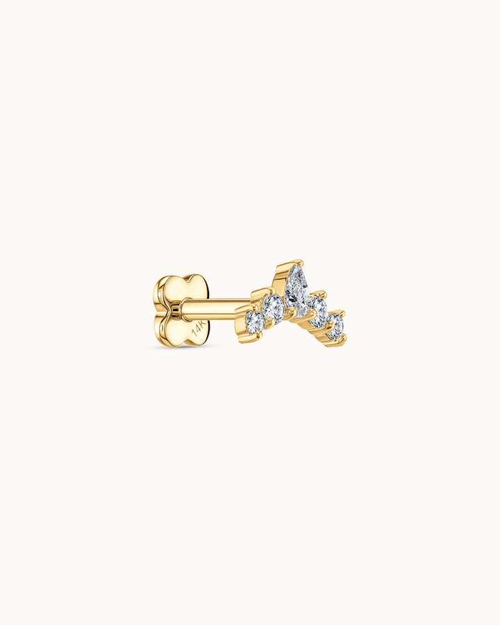 14K Gold & Lab-Grown Diamond Graduated Piercing Stud