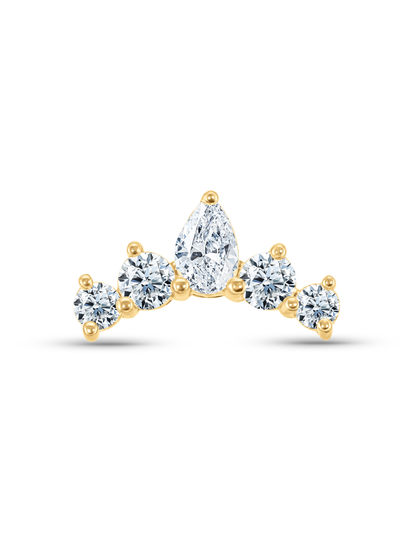 14K Gold & Lab-Grown Diamond Graduated Piercing Stud