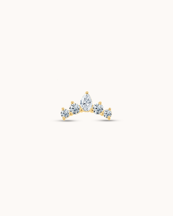 14K Gold & Lab-Grown Diamond Graduated Piercing Stud