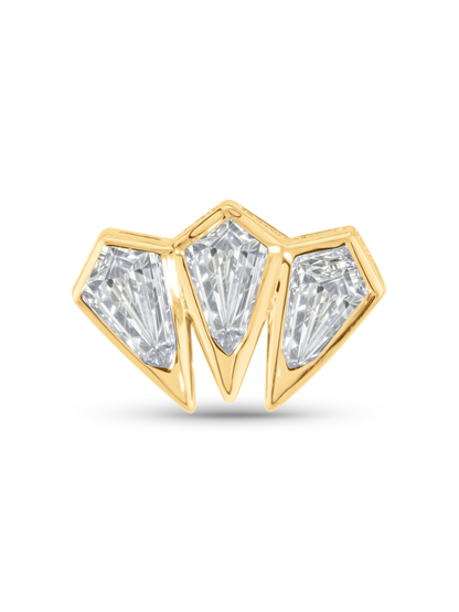 14K Gold & Lab-Grown Diamond Triple Kite Piercing Stud