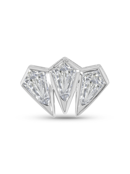 14K Gold & Lab-Grown Diamond Triple Kite Piercing Stud