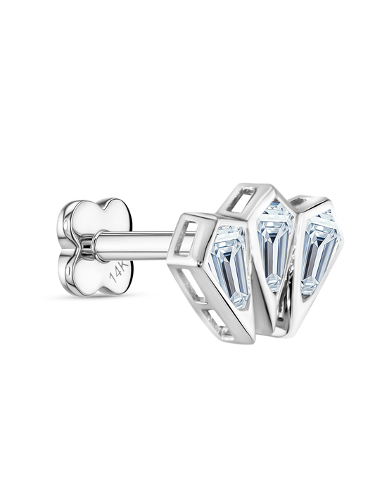 14K Gold & Lab-Grown Diamond Triple Kite Piercing Stud