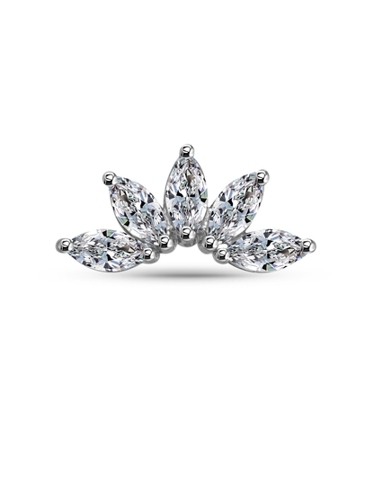 14K Gold & Lab-Grown Diamond Navette Piercing Stud