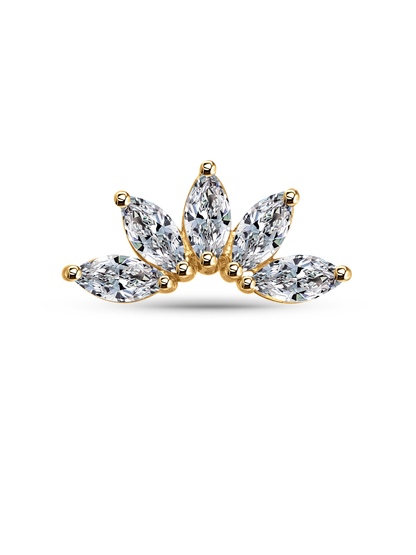 14K Gold & Lab-Grown Diamond Navette Piercing Stud