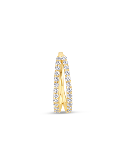 Seamless 14K Gold & Lab-Grown Diamond Pavé Hoop