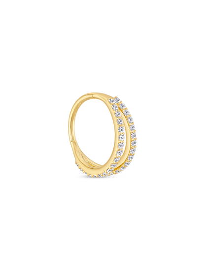 Seamless 14K Gold & Lab-Grown Diamond Pavé Hoop