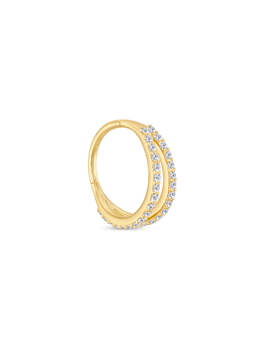 Seamless 14K Gold & Lab-Grown Diamond Pavé Hoop