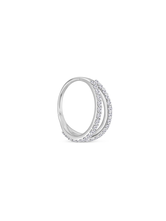 Seamless 14K Gold & Lab-Grown Diamond Pavé Hoop