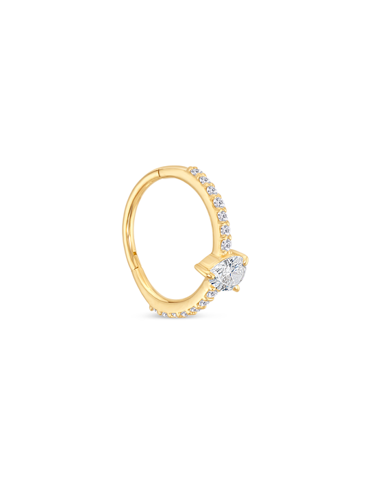 Fine 14K Gold & Lab-Grown Diamond Seamless Huggie