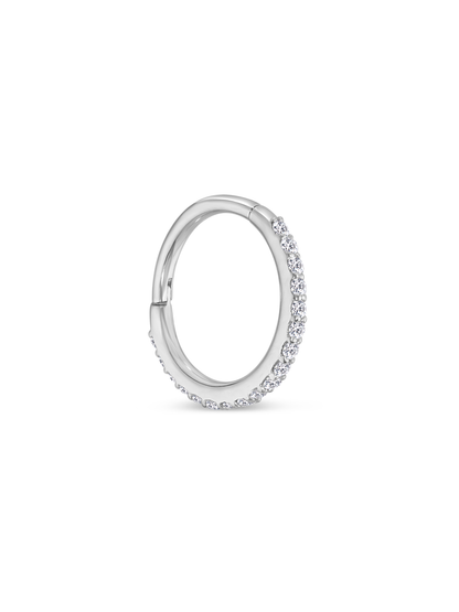 Fine 14K Gold & Lab-Grown Diamond Pavé Seamless Huggie