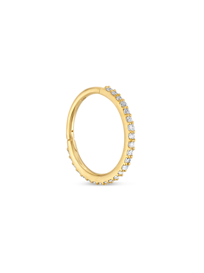 Fine 14K Gold & Lab-Grown Diamond Seamless Huggie