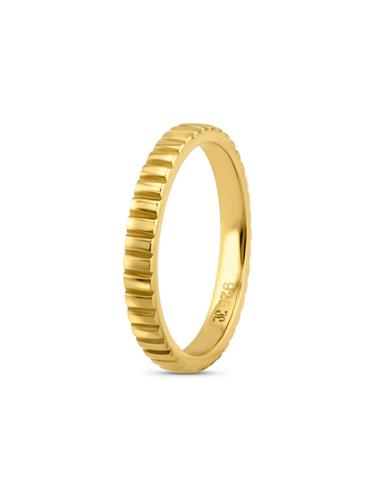 Plain Ridged Stacking Ring In Gold